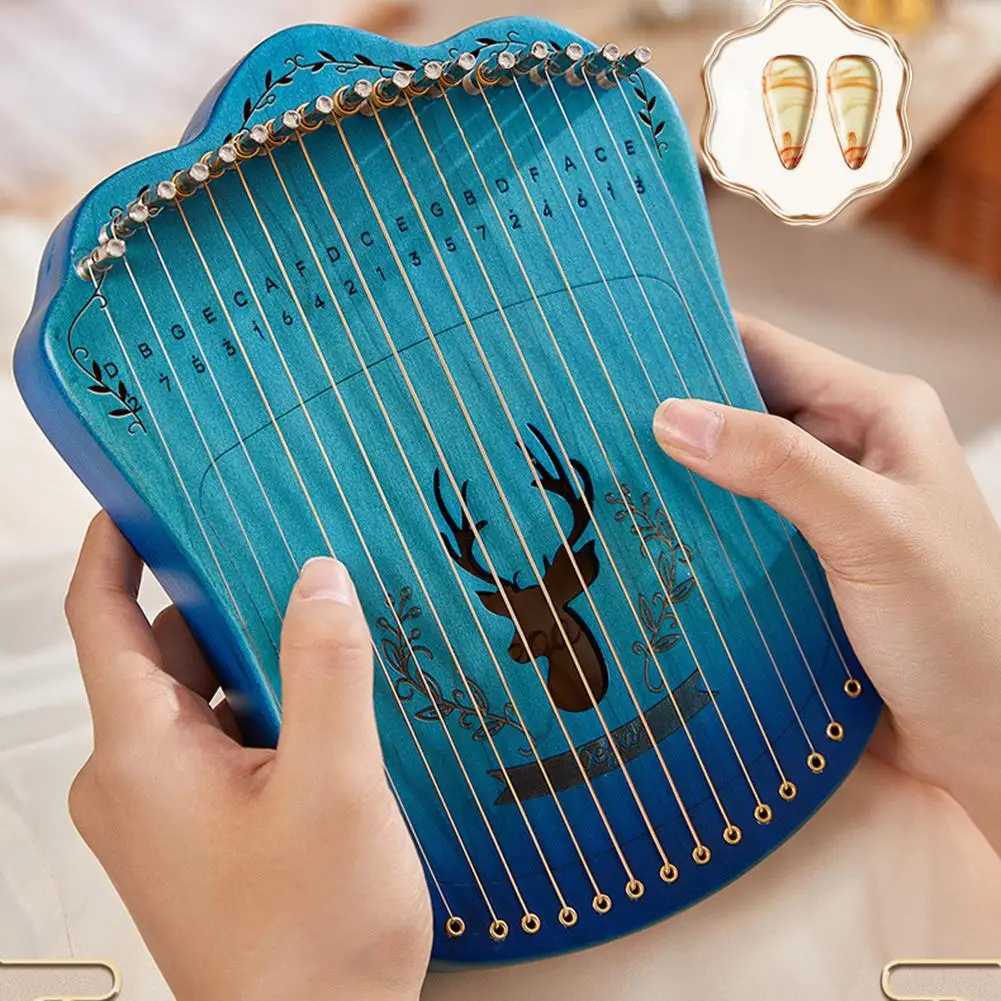 

Портативные деревянные Буковые струны Lyre Harp, Профессиональные маленькие Музыкальные инструменты для начинающих, подарок для друзей и близких, 17 струн