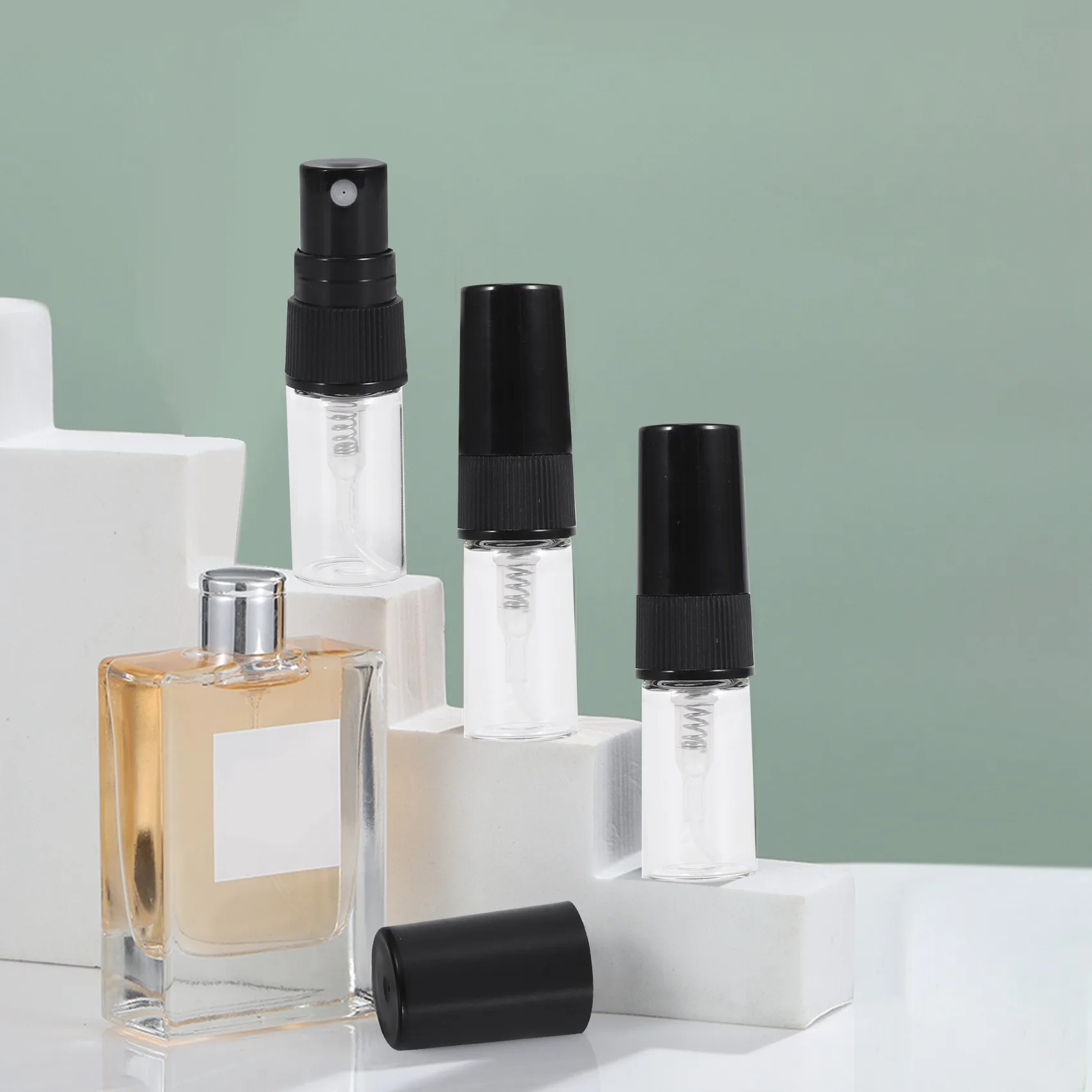 ABVI-10Pcs mini garrafa de perfume de vidro portátil tamanho de viagem garrafas de spray de vidro de perfume vazio