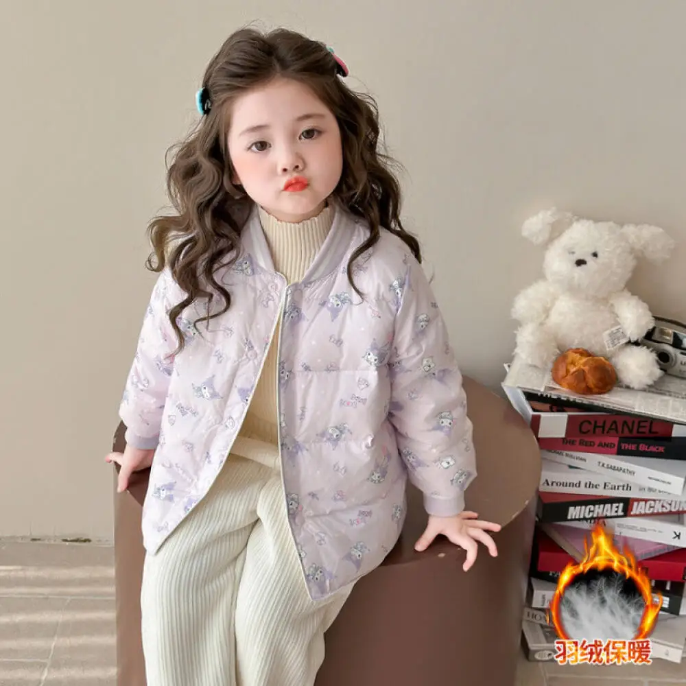 

Children's Clothing for Girls Autumn Winter Light Down Jacket Lining Baby Girl Cartoon Down Jacket Versatile Warm Top Kawaii