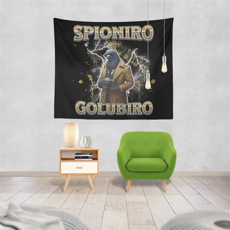 Gaslight Gatekeep Girlboss Spioniro Golubiro Italian Brainrot Tapestry Wall Hanging Art for Bedroom Living Room Decor College