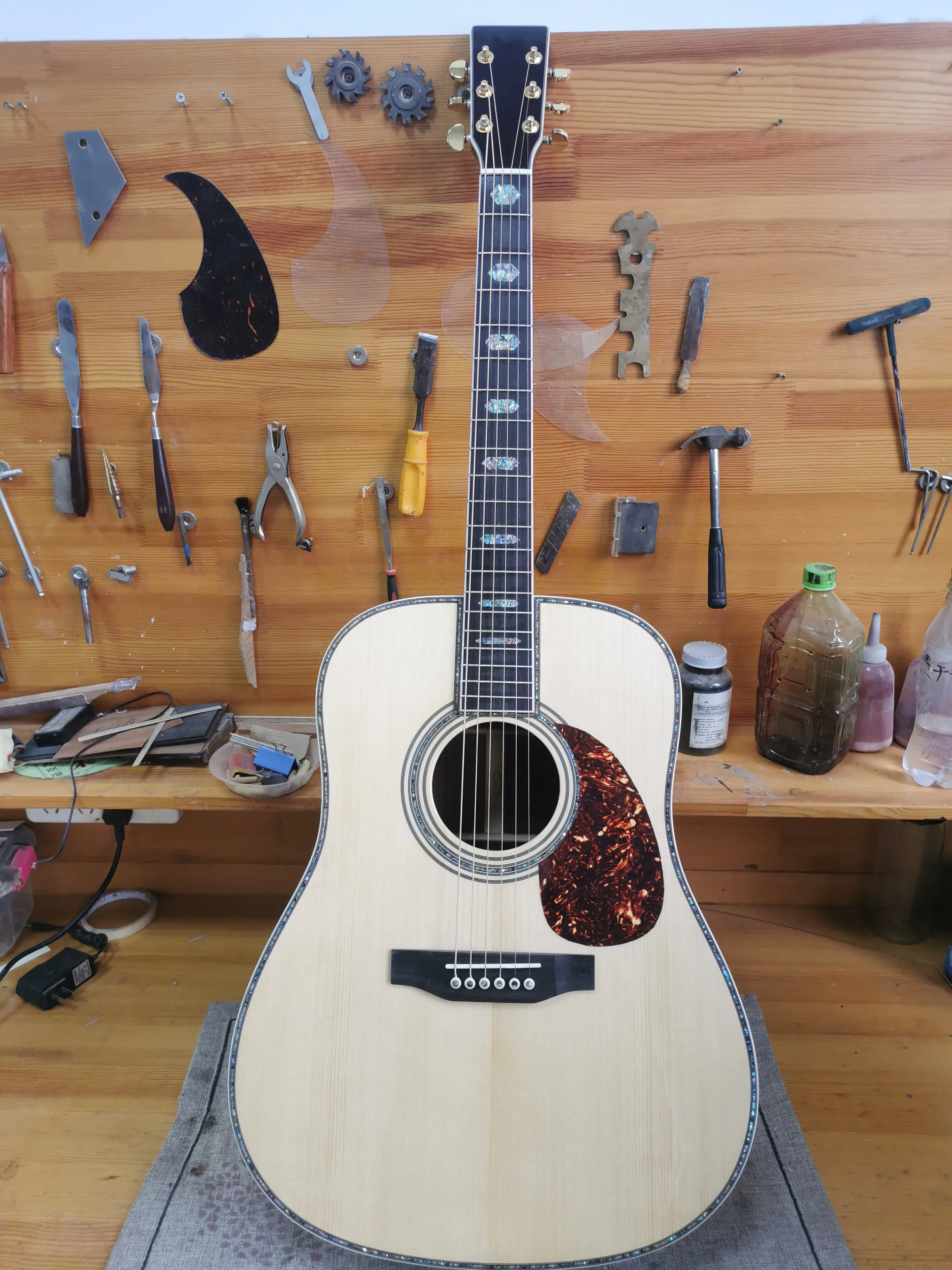 

41-inch D45 mould full solid wood black finger full abalone acoustic guitar