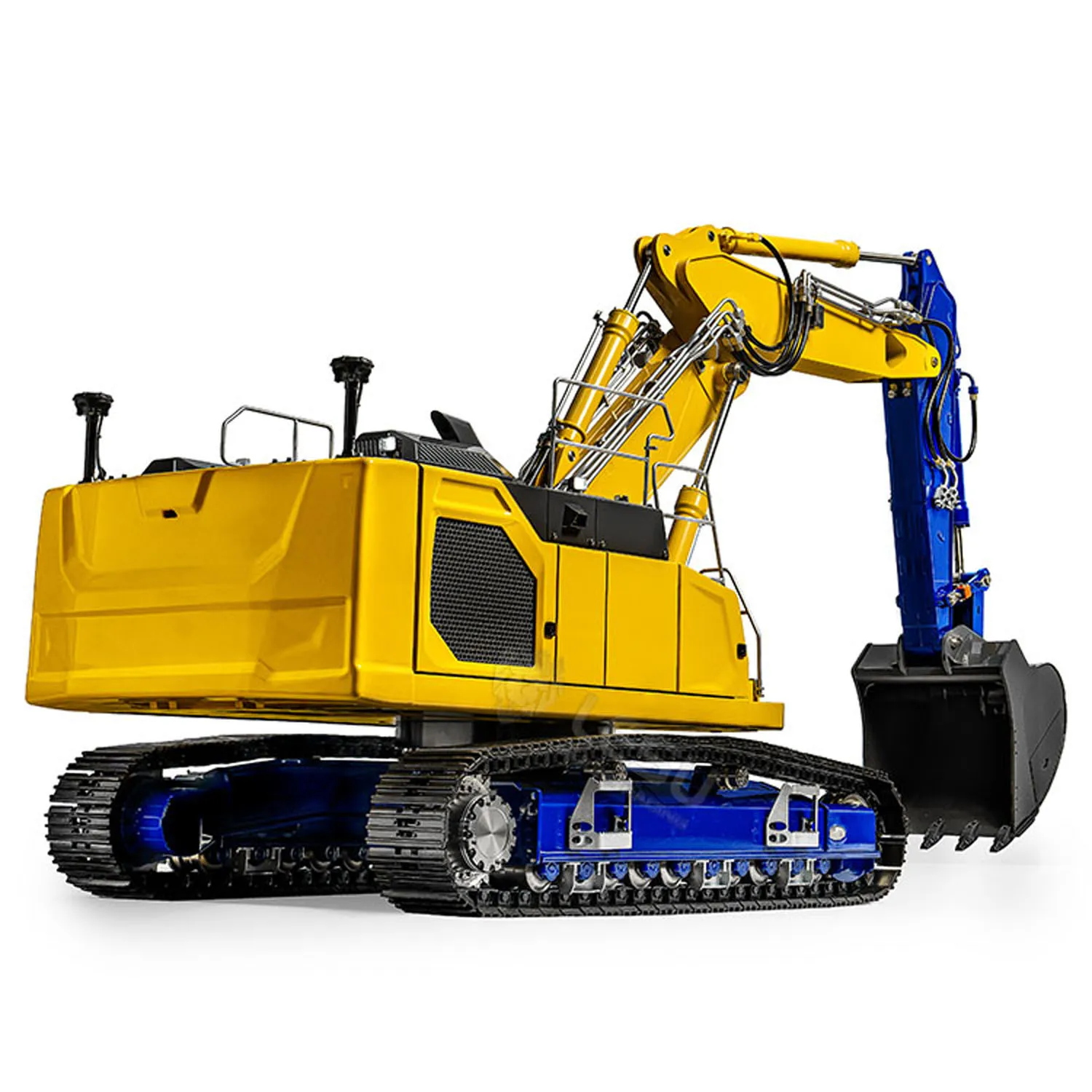 Aoue LR945 RC Excavator LESU 1/14 3-arm Hydraulic Metal Digger Model Remote Control Painted Assembled Toy Light System TH23759