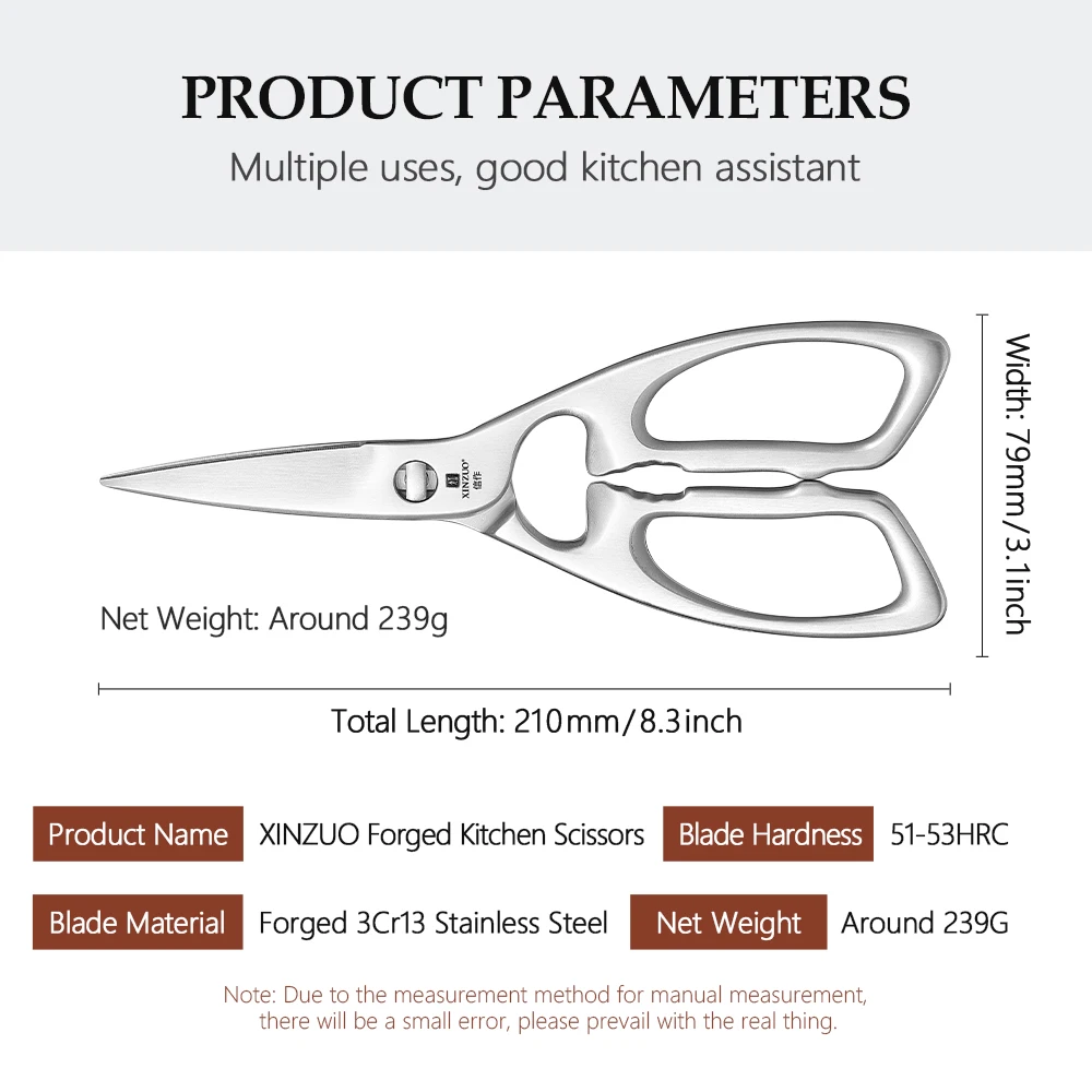 Imagem -02 - Xinzuo-tesoura de Cozinha de Forjado Acessórios de Cozinha Profissional Tesouras Removíveis Aço Inoxidável