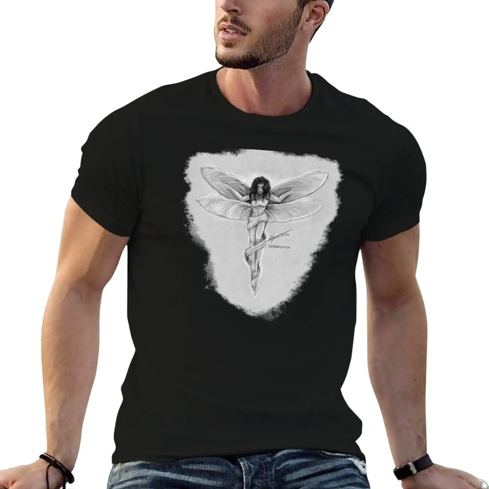 Lauren Dragonfly Fantasy Drawing T-Shirt man clothes plain mens funny t shirts