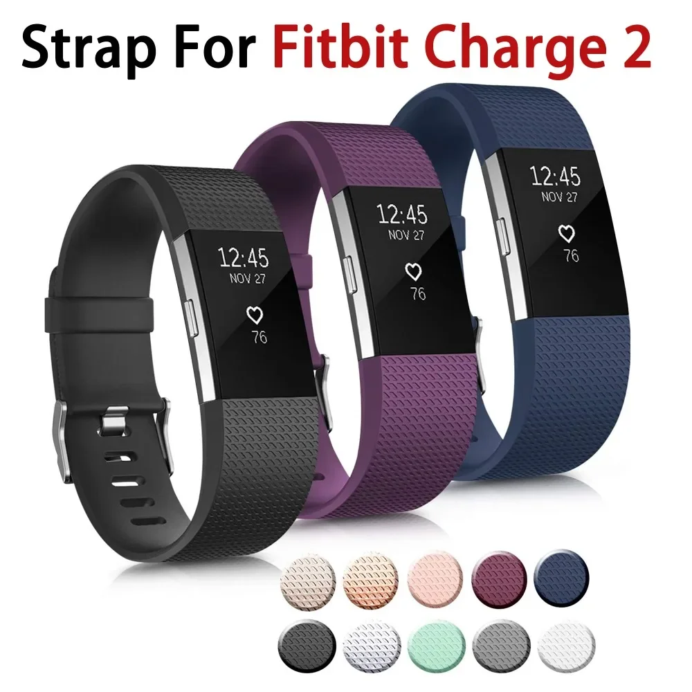 Adjustable Silicone Band Wrist Strap Compatible Bands For Fitbit Charge 2 Wristbands Wristband Bracelet Replacement Accessories