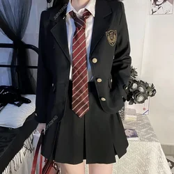 Japanese Student ins JK School Uniform Korean Fashion Sweet Blazers School Girls Uniform Sexy Kawaii Mini Pleated Skirt Uniform