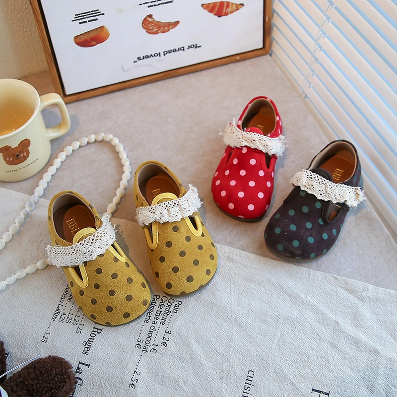 

Кожаная обувь для девочек, осень 2023, новые детские кружевные дышащие туфли на плоской подошве с круглым носком, нескользящая повседневная обувь для маленьких девочек, размер 21–30 лет