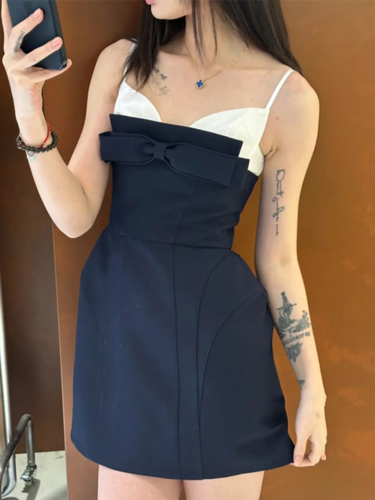 

Double Layer Knot Chest Dr ter Dr Lightweight Sweet Sle Polyester Fiber Women's Outerwear