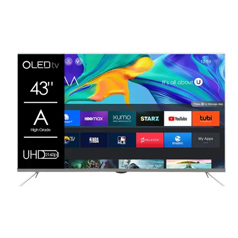 OLED TV 43 50 55 65 75 85 인치 4K UHD WebOS 구글 안드로이드 스마트 TV 프레임리스 울트라 씬 LED 텔레비전 OEM 제조업체