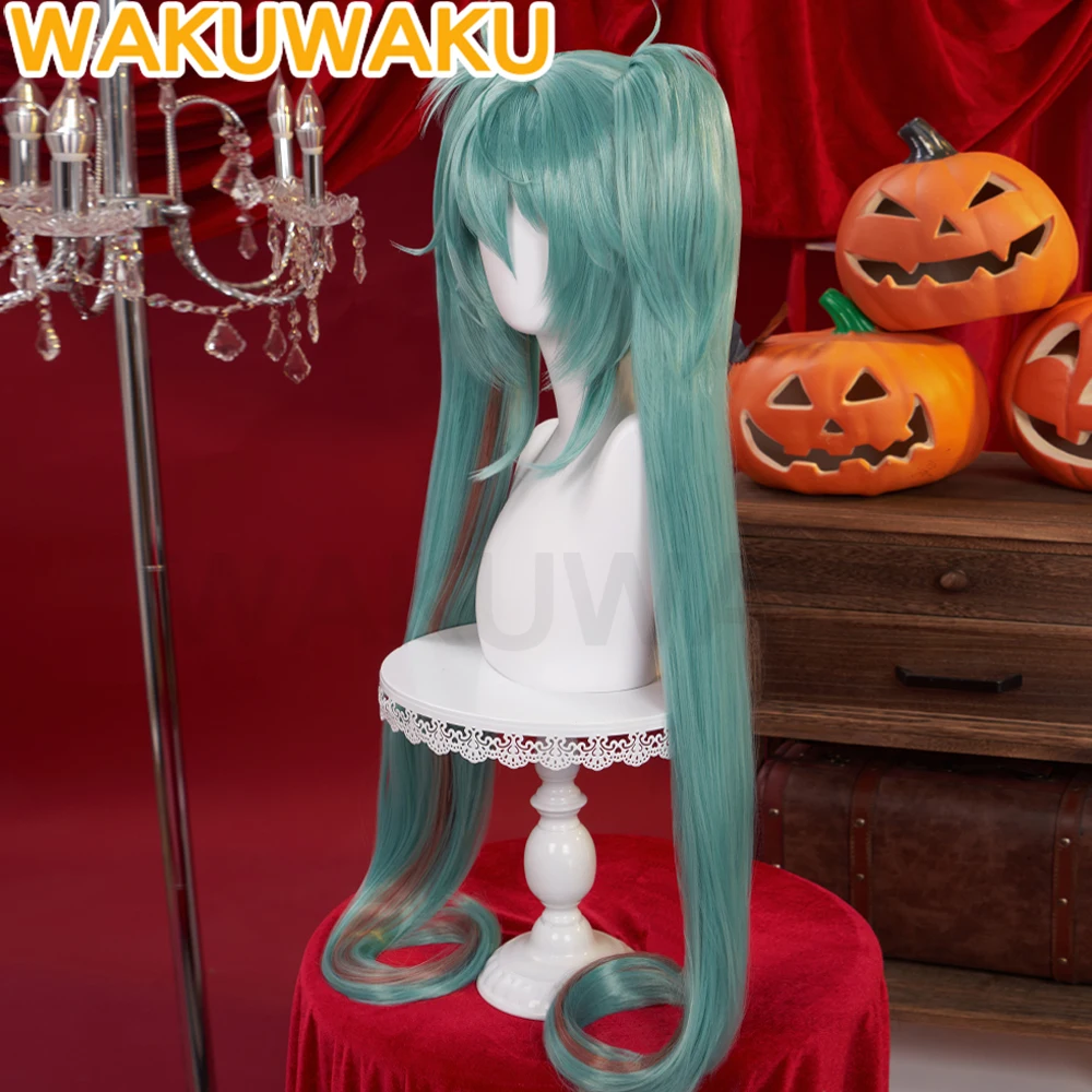 Mikuu Cosplay Wig WakuWaku Wig Women Cosplay Cyan Long Wig High Heat Resistant Women Cosplay Wig Cute Halloween