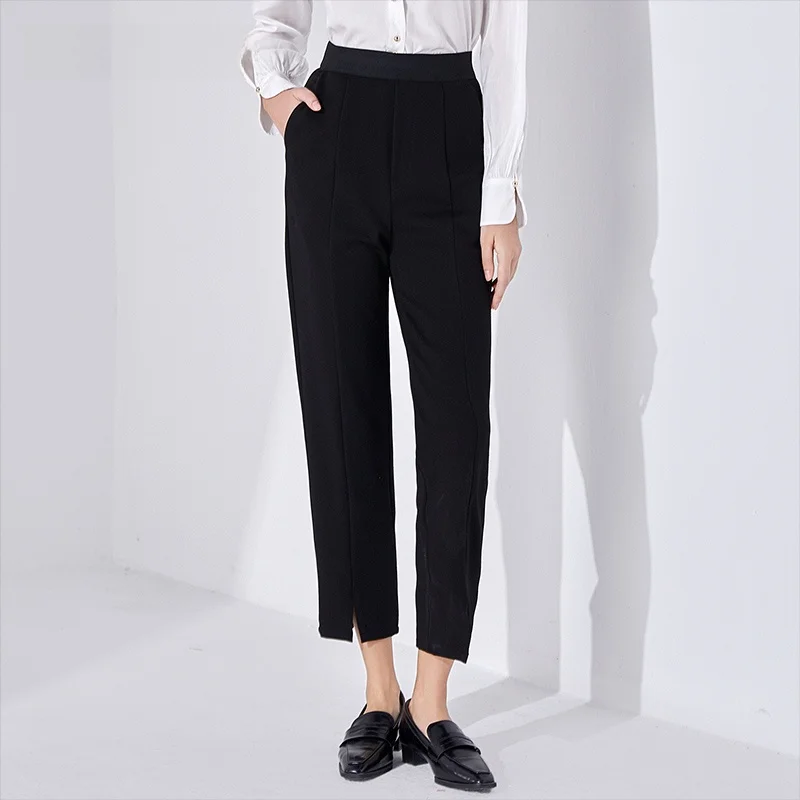 

Женские повседневные брюки Dailanzhi с высокой талией, свободные, эластичные, прямого кроя, асимметричного дизайна, удобные, модные, новинка