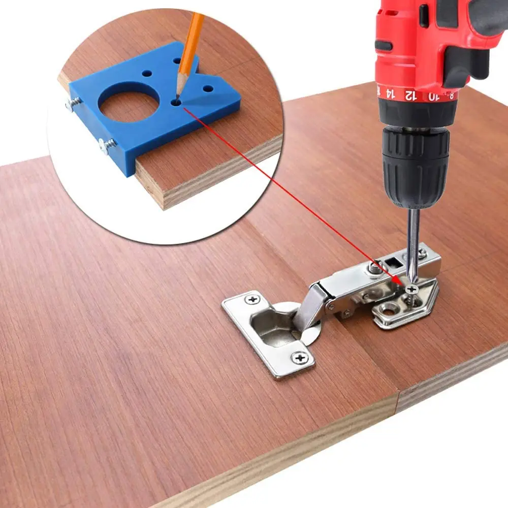 35mm Concealed Hinge Boring Jig Wood Furniture Door Cabinets Hinge Installation Tool Hinge Hole Drilling Guide For Carpentry