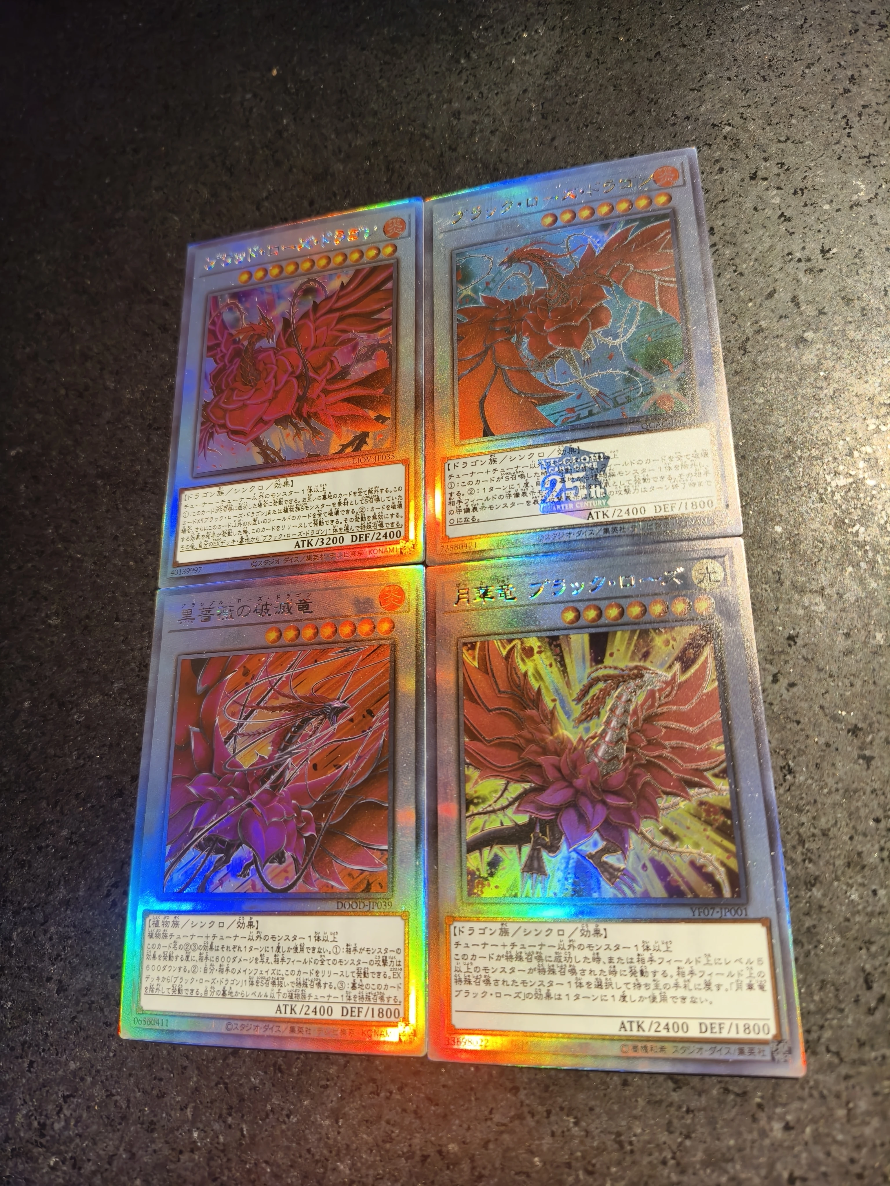 Yu-Gi-Oh! Black Rose Dragon Trading Flash-kaarten 4 stks/set DIY Collectible Handtekening Anime Cartoon Gift Self-Control Verguld