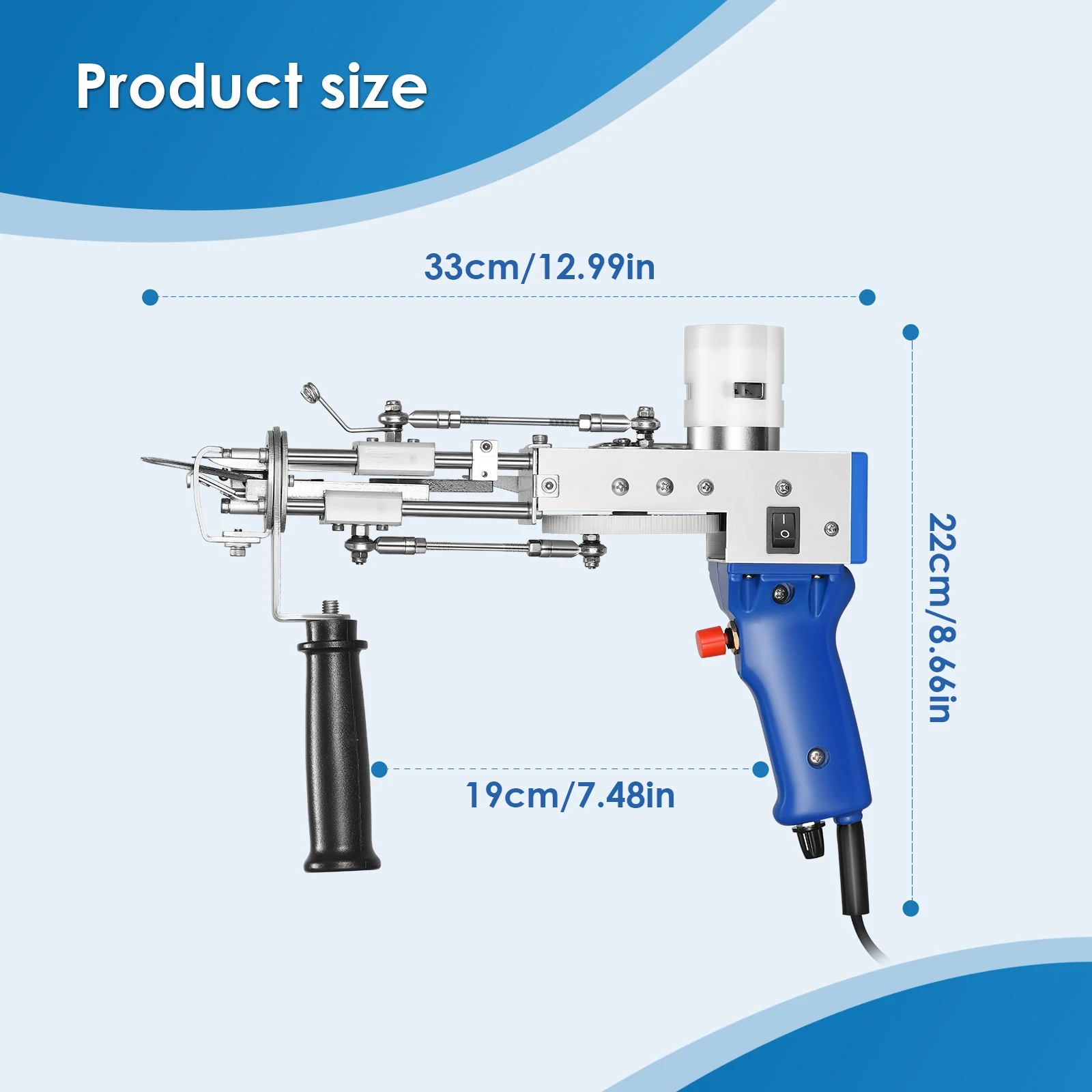 Imagem -06 - Pistola Elétrica de Tecelagem de Tapetes Máquina de Tecelagem Profissional de Tapetes Cortados Máquina de Tecelagem Manual Ferramentas para Fabricação de Tapetes 100240v em