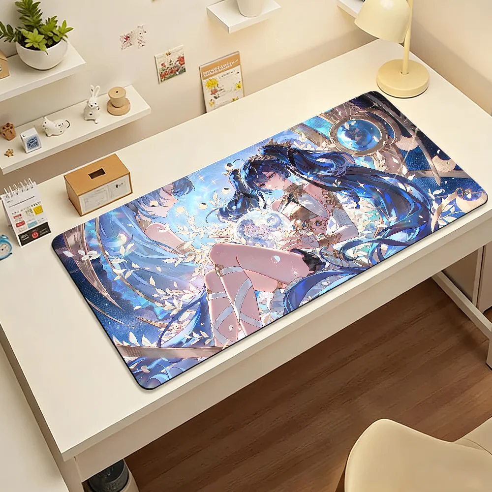Game Wuthering Waves Iuno Mouse Pad Large Non-Slip Waterproof Mat Stitched Edge Keyboard Pad for Gaming Daily Office