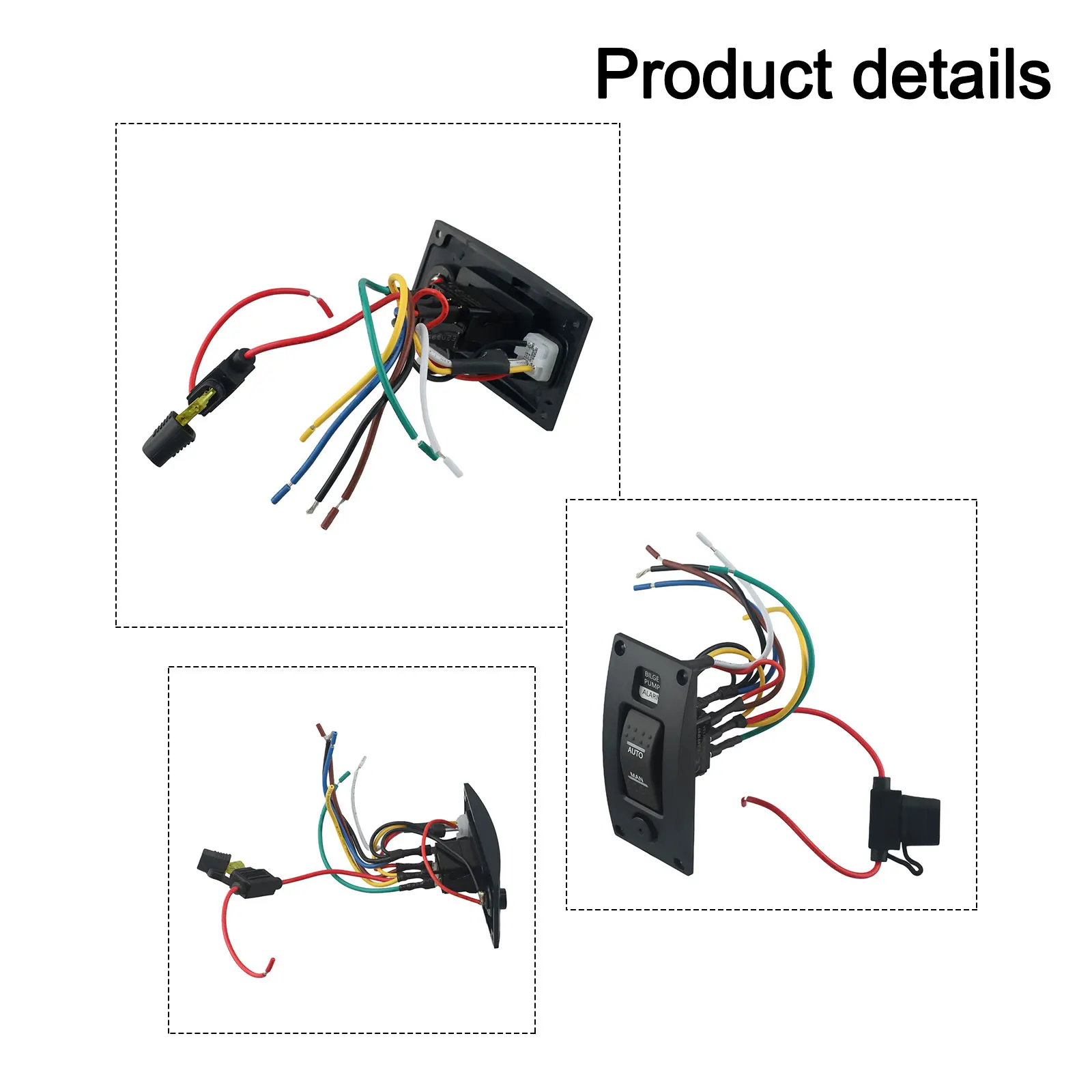3-Way Bilge Pump Switch Panel Automatic-Off-Manual 12V / 24V W/ Alarm Car Replacement Other Vehicle Parts And Accessories