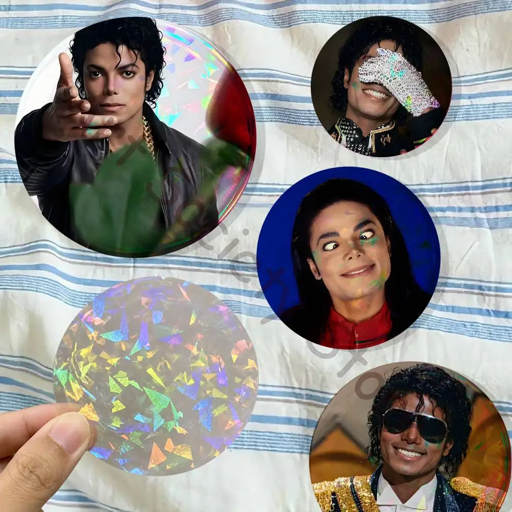 M-Michael J-Jackson Enamel Pins Funny Cartoon Characters Badge Fashion Jewelry Accessories Round Snap-in Brooch on Backpack