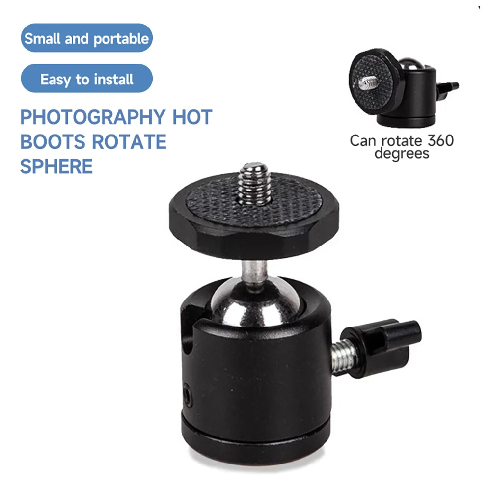 MIAOTU 2 in 1 Ball Head Dual Use with 1/4 Screw Mount 360° for Camera Phone Holder Speedlite Tripod Selfie Stick