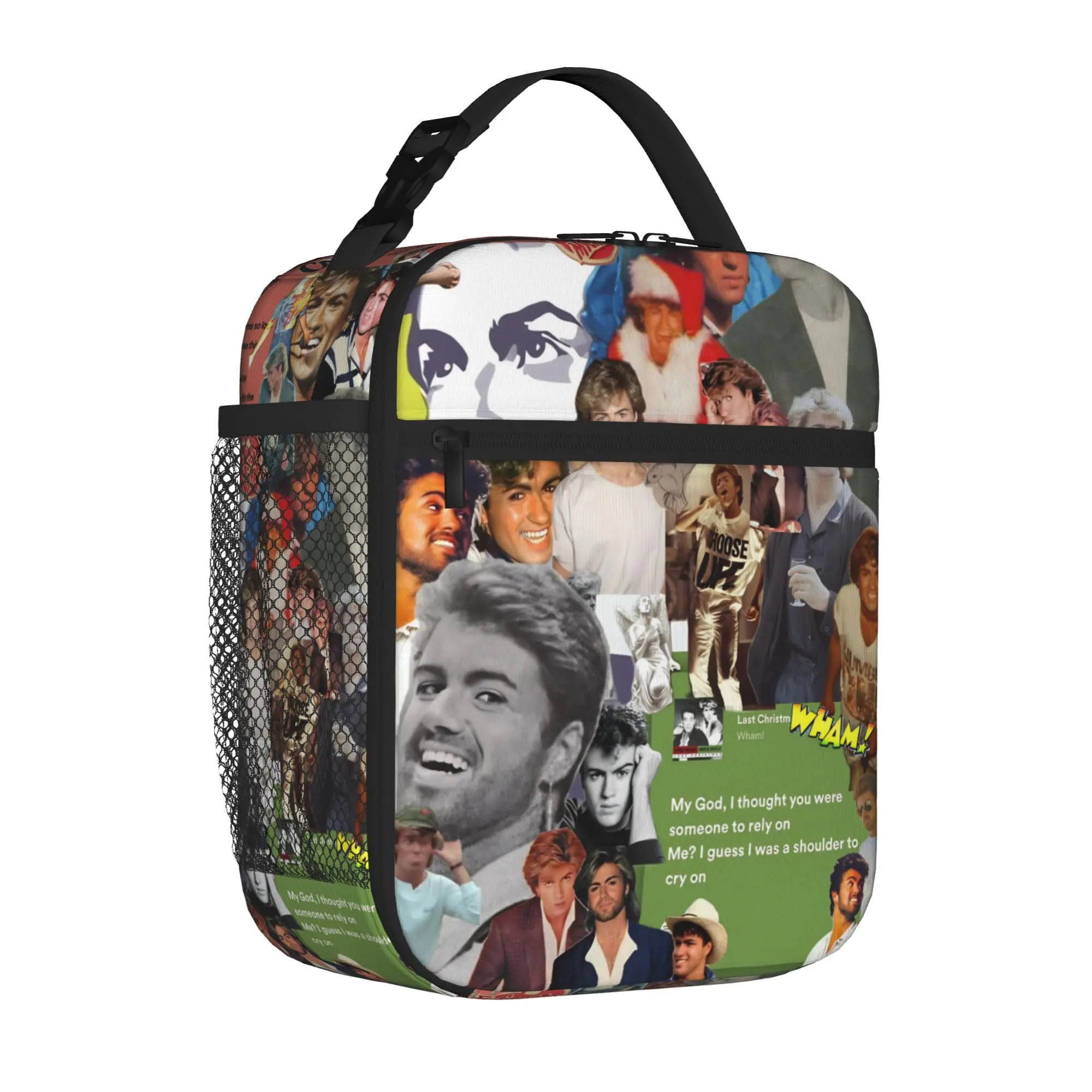 Insulated Lunch Tote Bag George Michael Singer Legend Causal Music Album Cooler Thermal Lunch Boxes with Handle For School