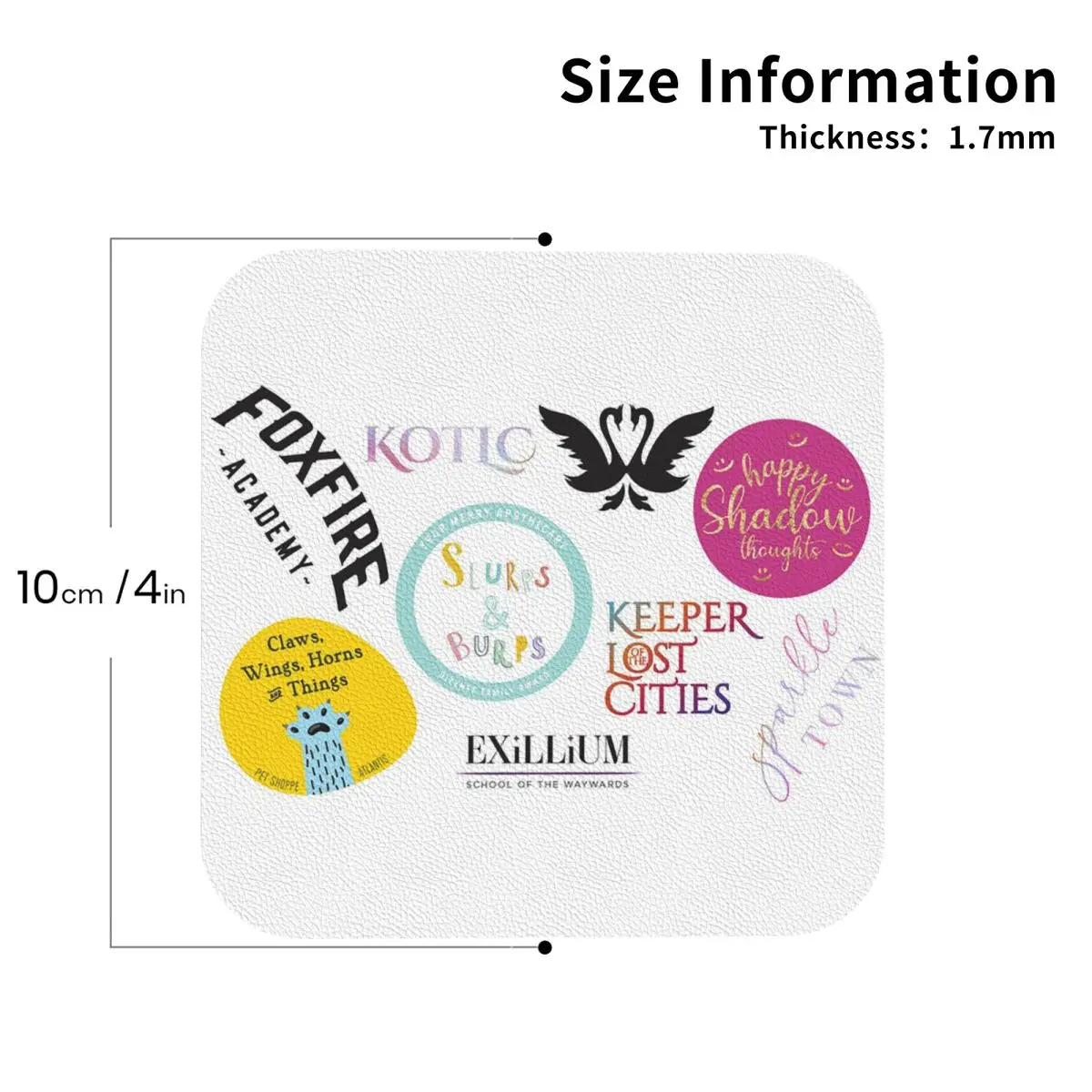 

Подставки Keeper Of The Lost Cities, кожаные салфетки, водонепроницаемые изоляционные кофейные коврики для дома, кухни, обеденные подушечки, набор из 4 шт.