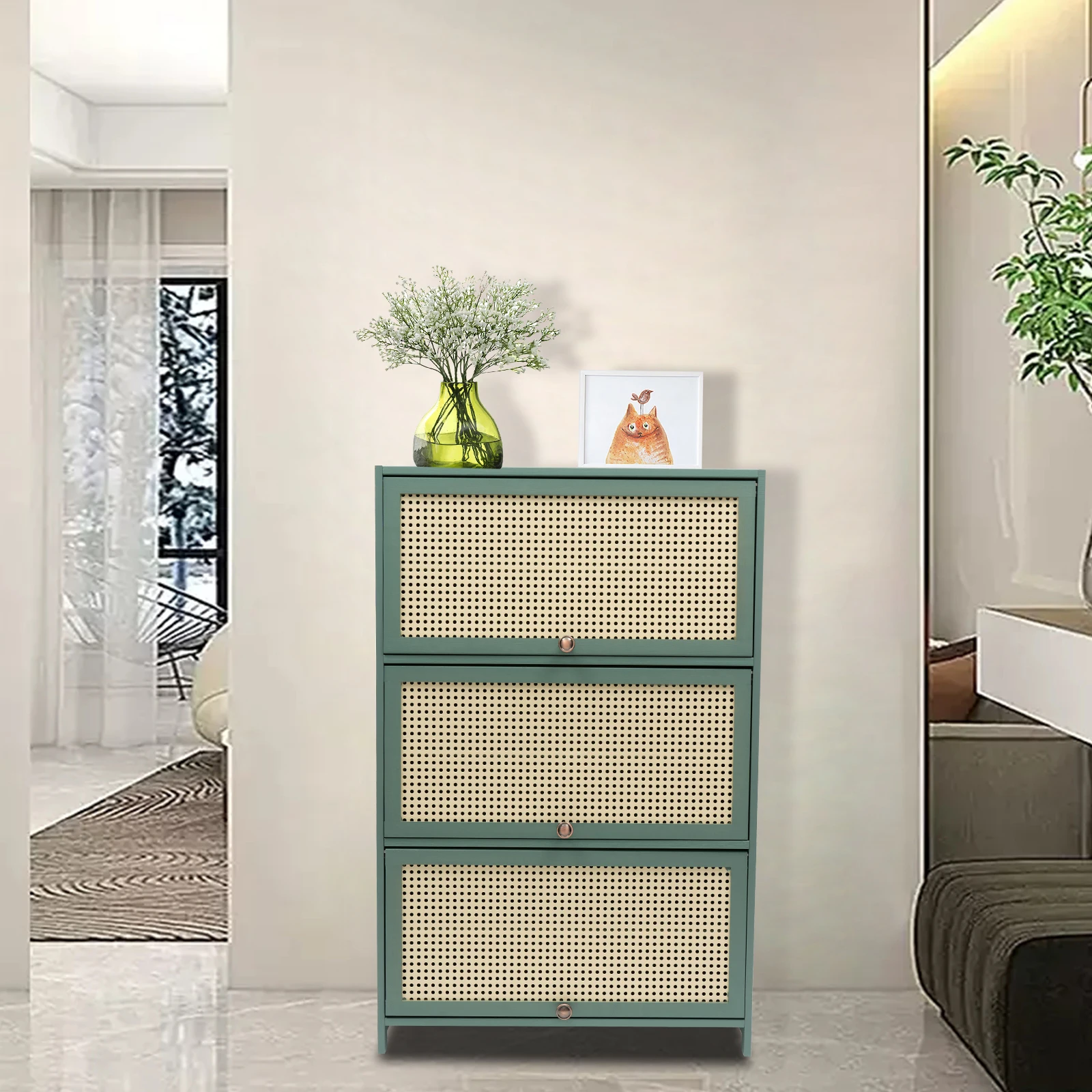 

Large Capacity Shoe Storage Cabinet Bamboo Shoe Floor Storage Organizer Rack 6 Tier Shoe Storage Cabinet Green Shoes Organizer