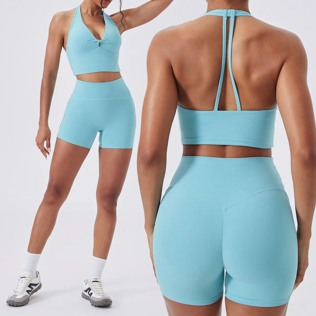 

Женский комплект для тренировок в тренажерном зале, женская одежда для йоги, спортивная одежда для фитнеса, майка для тренировок, топы на бретелях, спортивный бюстгальтер для бега, фитнес-шорты, костюмы