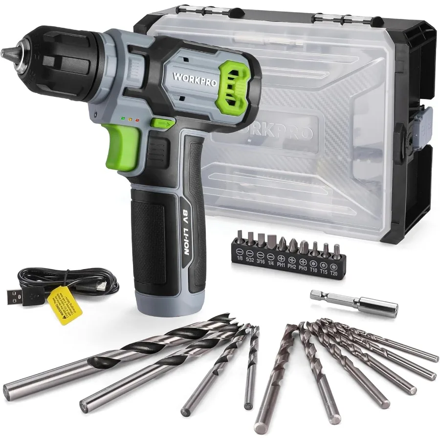 

8V Cordless Drill Driver with 2.0Ah Battery and 3 8 Keyless Chuck Compact Stackable Tool Box Included Ideal for Home Repair and