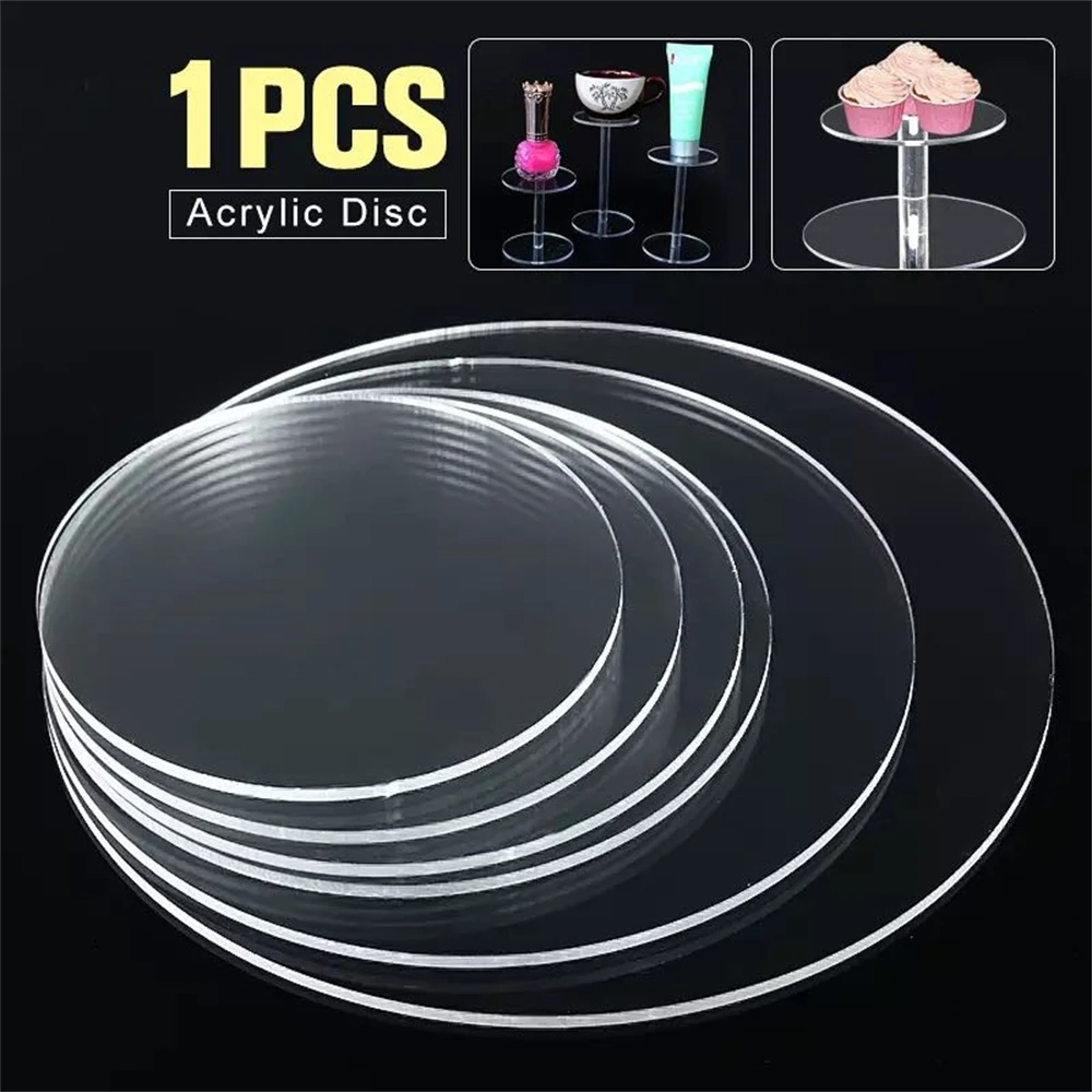 2mm Clear Extruded Circle Acrylic Discs Plexiglass Sheet For picture frames Round Cake Disks Holders DIY Craft Bake Goods Tool