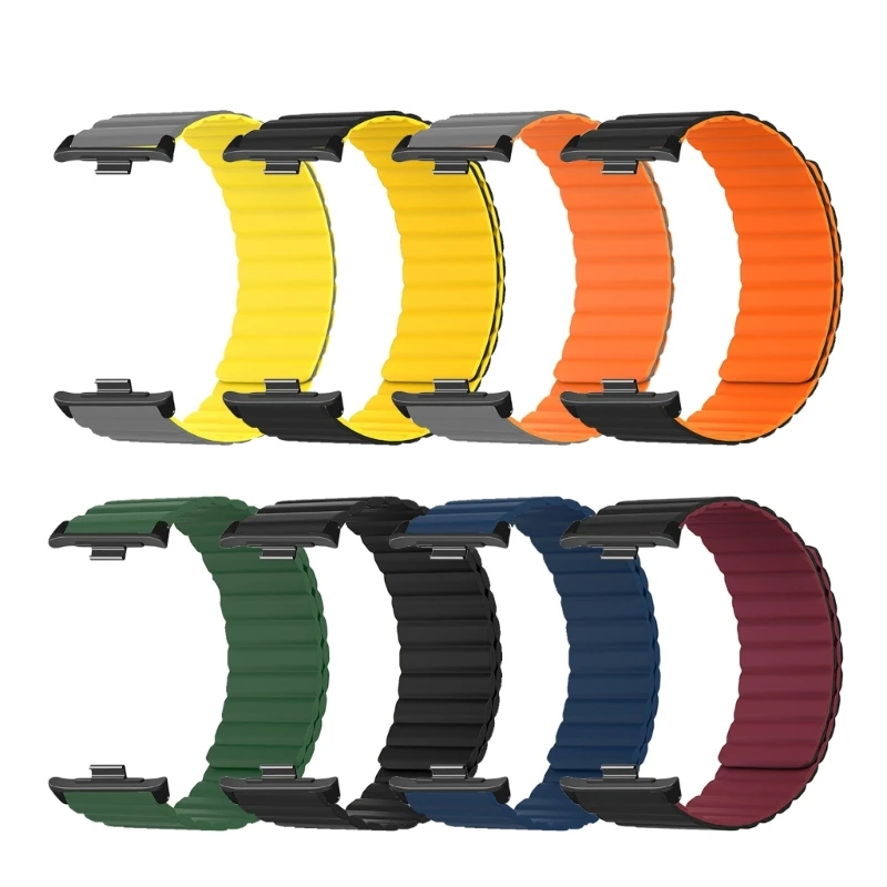 Watch Strap Compatible for MiBand 8 Smartwatch Magnetic Silicone Sport Wristband Bracelet Replacement Soft Dropship