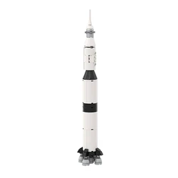 MOC Technical Saturn V Rocket City Space Station Shuttle Launch Model Building Blocks Satellite Exploration Children Toy Juguete