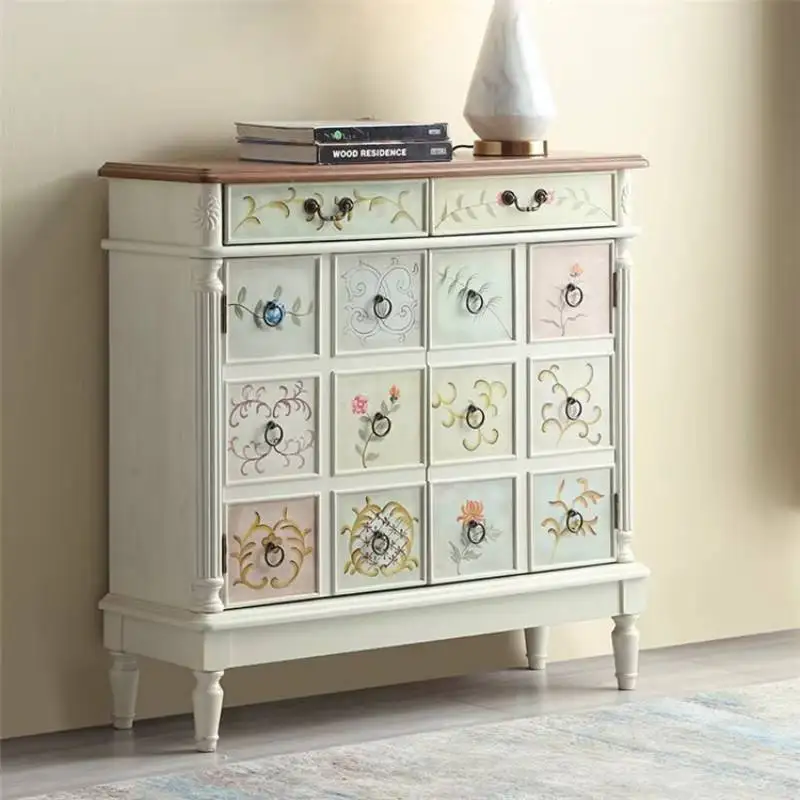 خزانة خذاء ريترو قوية تصميم متعدد الوظائف منظم أحذية غرفة المعيشة توفير المساحة أثاث خشبي Estante Para Zapatos