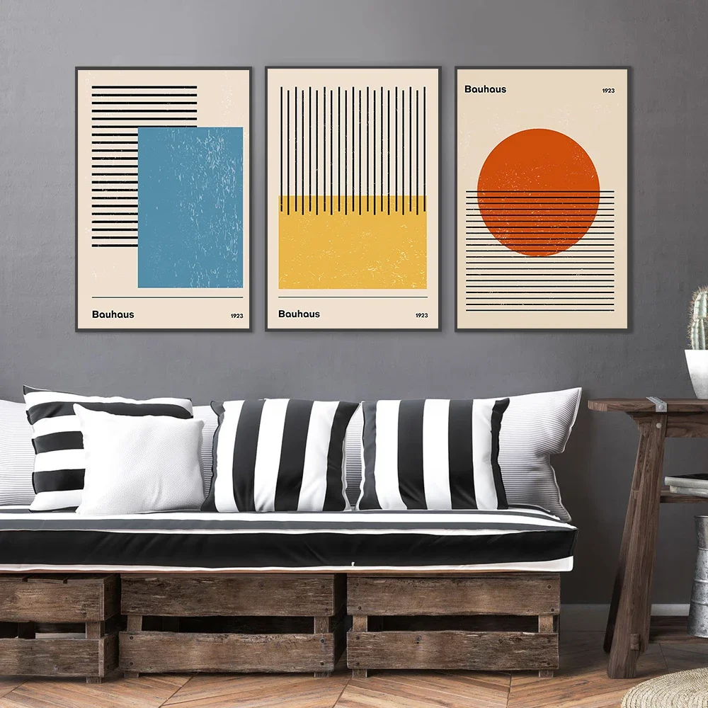 Bauhaus Artwork Exhibition Posters and Prints Retro Gallery Wall Art Pictures Museum Canvas Painting for Living Room Home Decor