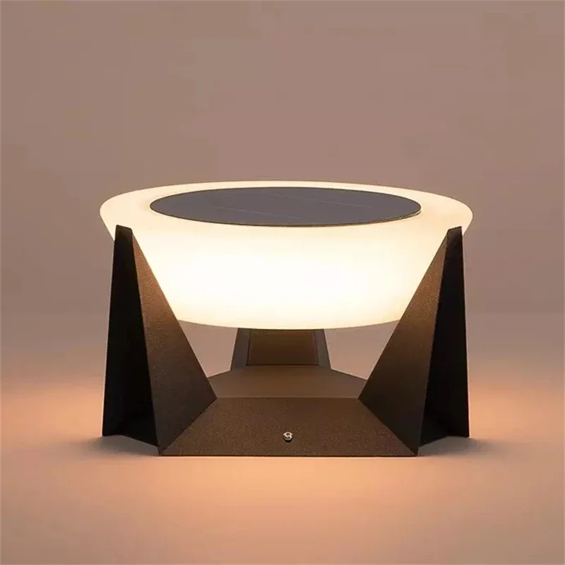 LED Solar Light Outdoor Garden Column Lamps Post Lights Waterproof Fence Gate Cap Lighting Lantern Head Fixture Patio Decoration