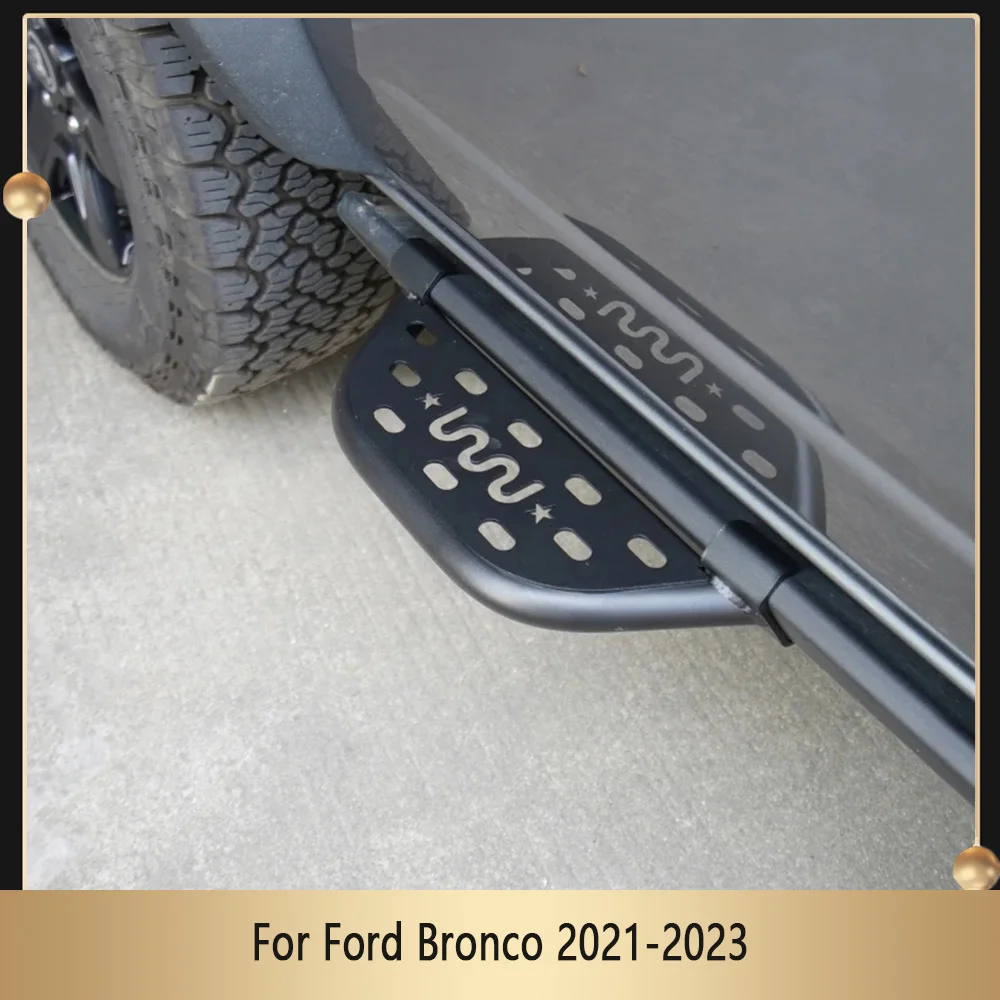 Running Board Foot Pedals Side Step Footstep Set of 2 For Ford Bronco 2021 2022 2023 2/4 Door Side Steps Bar Aluminum Alloy