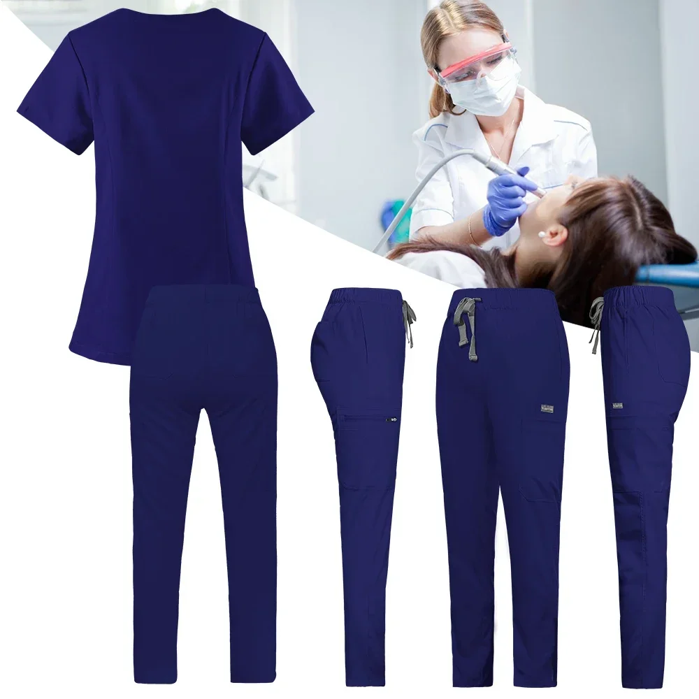 

Customizable LOGO Hospital Uniform Soft Workwear Operating RoomTop Pants Surgical Clothes Medical Scrub Set Jogger Suit