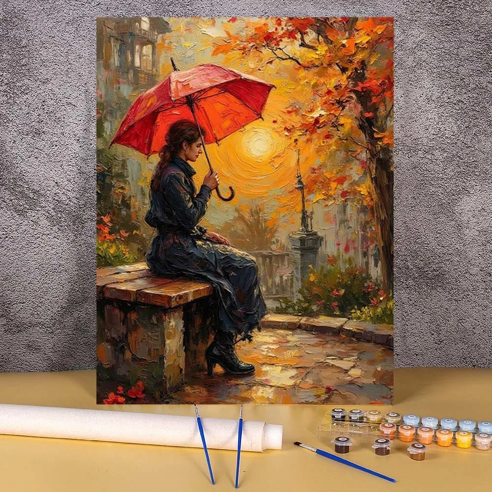 

Scenery Painting By Numbers Oil HandPainted Acrylic Paint Autumn Sunset Landscape Home Decors Adults Crafts On Canvas DIY Gift