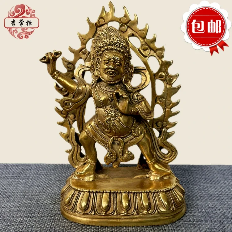 

Manager Li, Esoteric Nepalese Tibetan Pure Copper Vajra Hand Bodhisattva Bodhisattva Protector Buddha Statue, Brass Carriage Dec