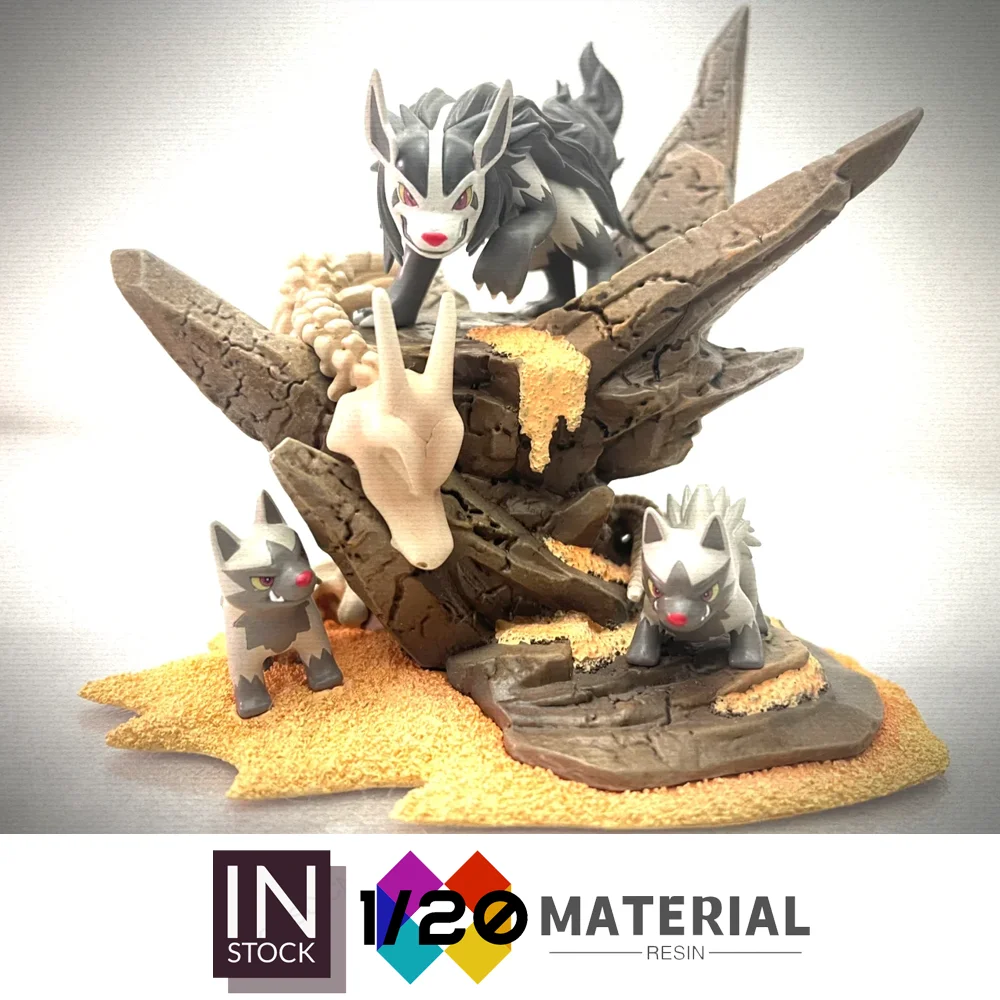 [En stock] Mundo de escala de PVC 1/20 [MINAMO] - Poochyena & Mightyena [Split RE-MENT]