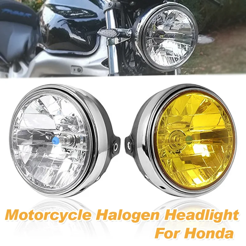 Faro delantero redondo retro para motocicleta, faro LED redondo para Honda Hornet 600 CB400 CB1300 CB1100