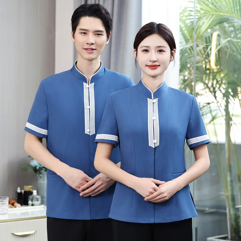 

Hotel Room Cleaner Uniform Tea House Employee Uniform Massage Technician Workwear Property Hotel Cleaning Uniform