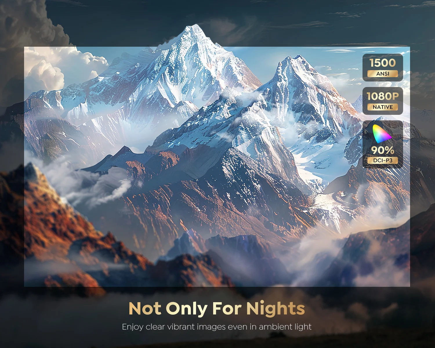 FHD 1080P Projector Bluetooth WiFi Projector Netflix Officially & AI Auto Focus 1500 ANSI 30000 lumens Auto-focus 4K Support