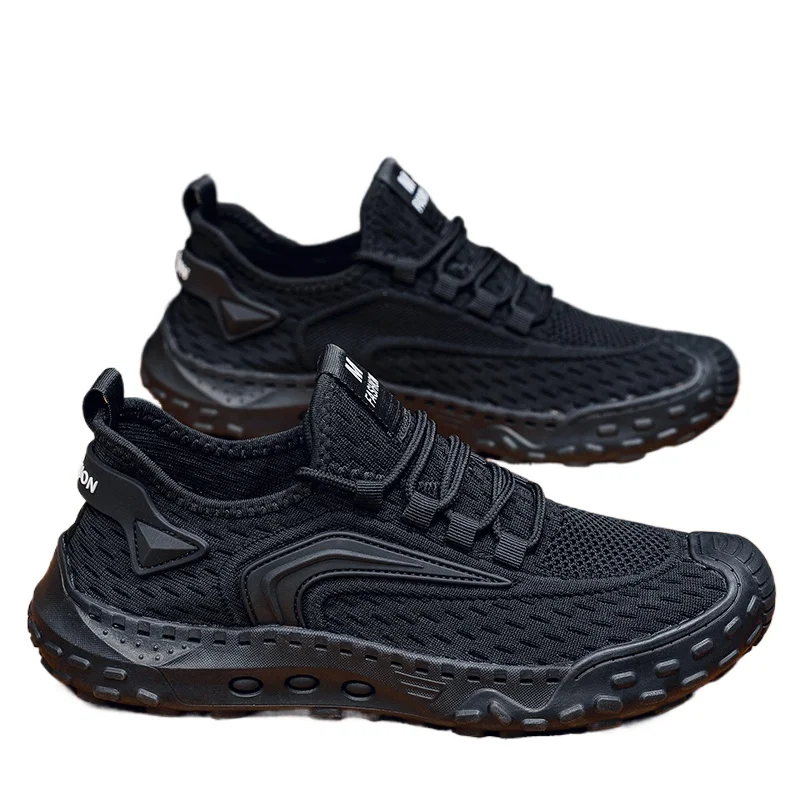 

Classic Casual Summer Shoes Men's Breathable Mesh Shoes Summer Outdoor Walking Sneakers Anti-collision Toe Male Treking Footwear