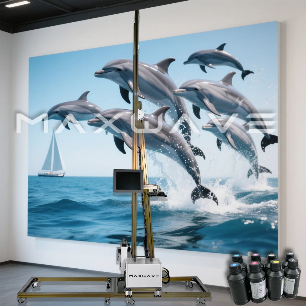 

Настенный принтер Maxwave 4M, настенные календари, яркие на бетонной плитке, керамике, 5/7 цветов, кривая чернила CMYKW с наземной дорожкой 6 м