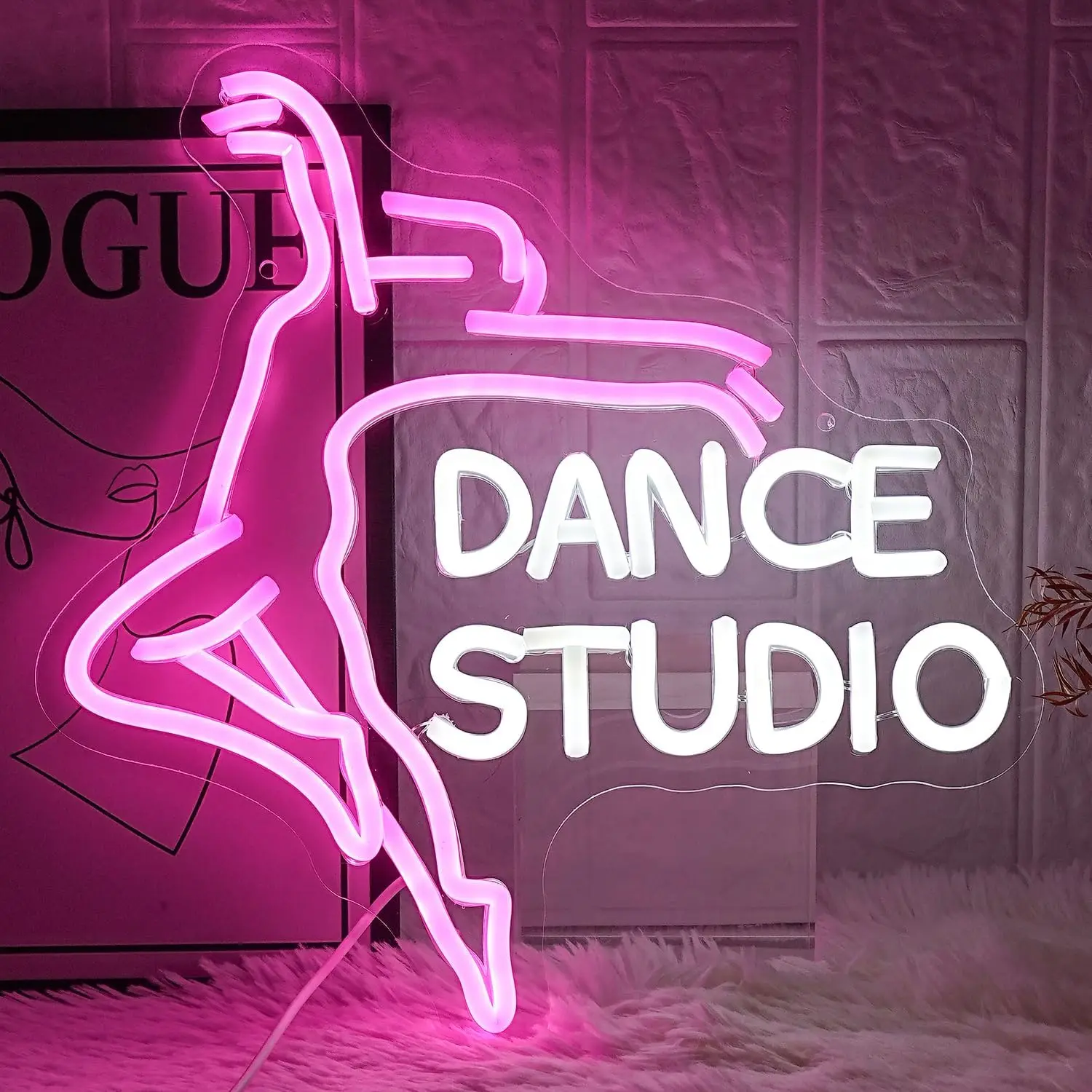 Dance Studio LED Neon Sign Dimmable USB Hanging Wall Light for Dance Studio Gym Girls Bedroom Party Business Decor Opening Gift