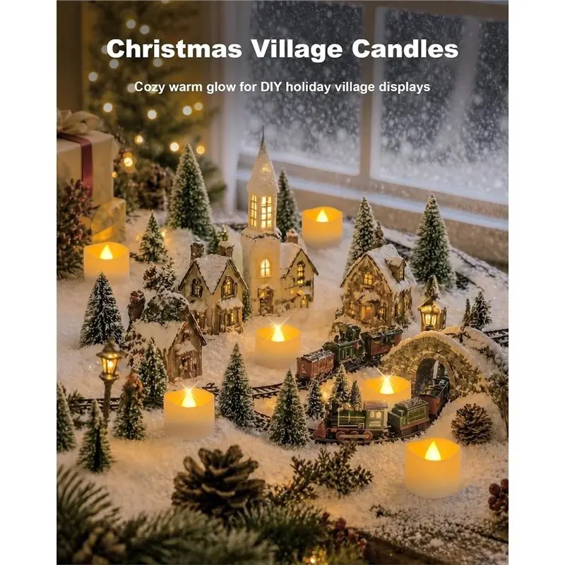 ABKP-Flameless Tea Light Candles 48-Pack Battery Powered 200+ Hours Flickering LED Tealight Bulb For Halloween Pumpkin Decoratio