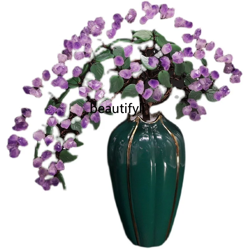 

Amethyst Pachira Macrocarpa Money Tree Living Room Fortune Wine Cabinet Hallway Decorations Opening Wedding New Home Gift