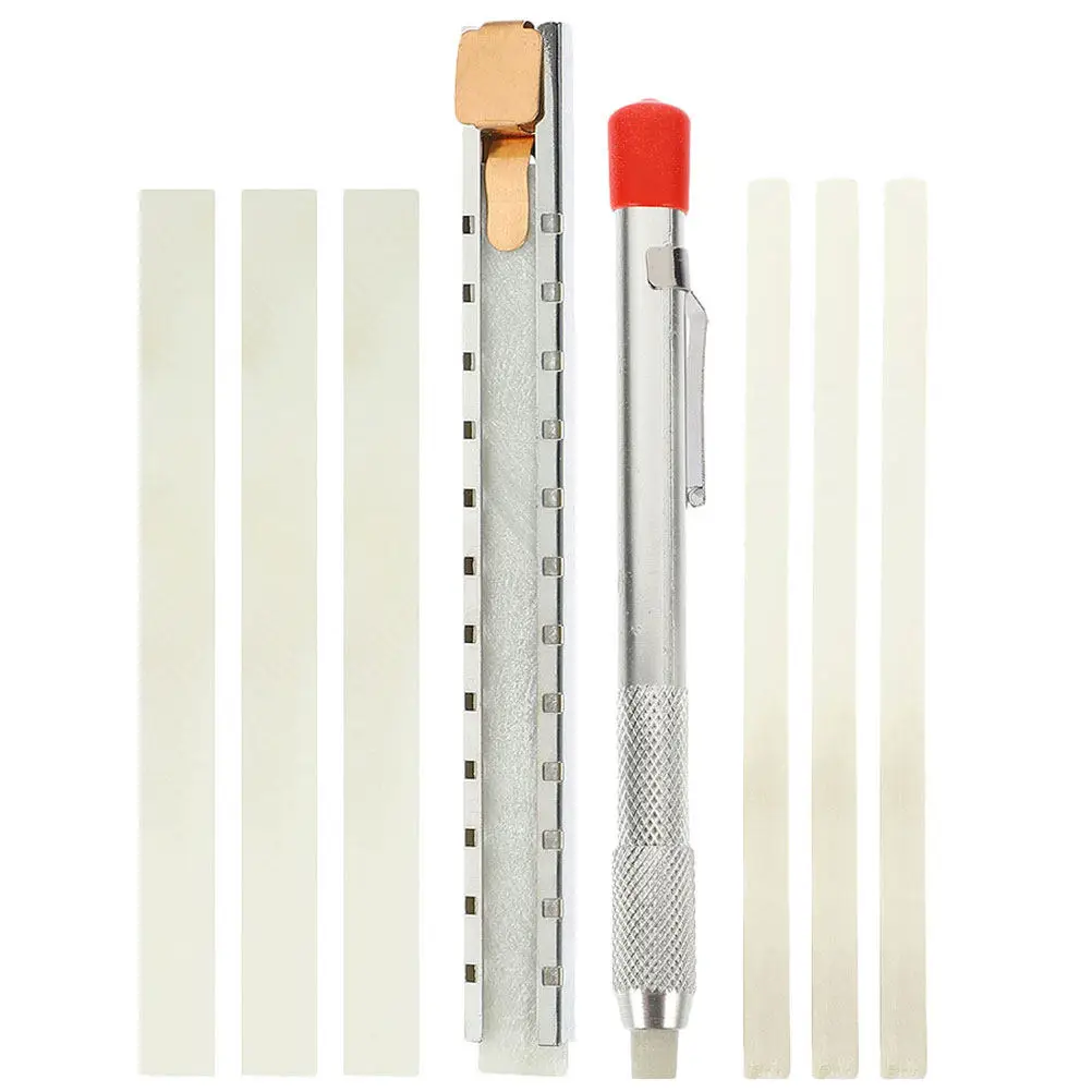 1Set Soapstone Pencil Flat Marker Welding Chalk Tile Metal Textile Marking Soap Stones Holder