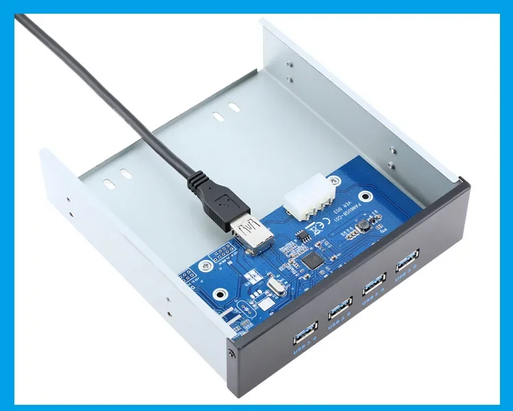 4 ポート USB 3.0 デスクトップ コンピュータ フロント パネル光学ドライブ ビット拡張モバイル ラック USB3.0 CD-ROM ブラケット マウント ハブ ベイ