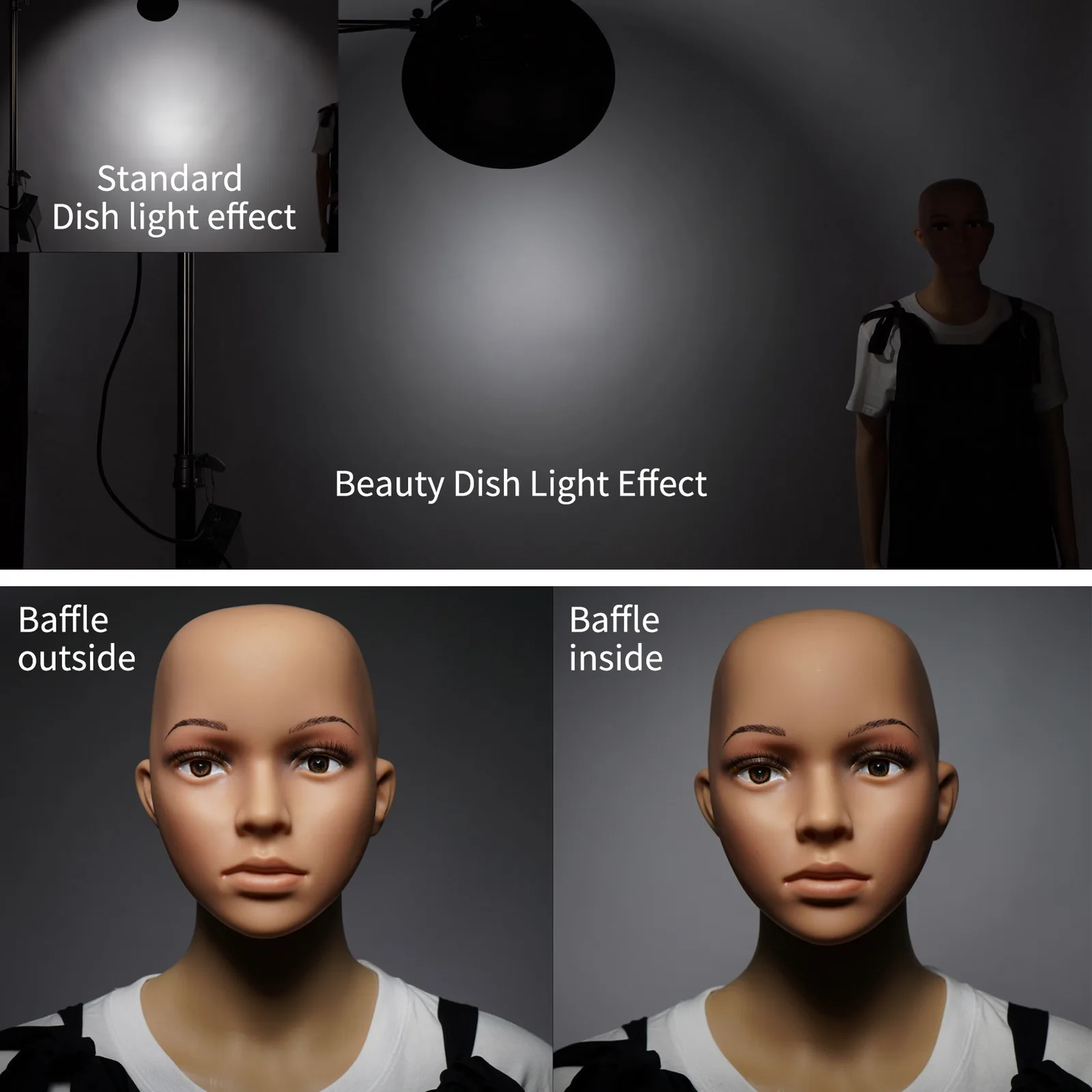 Selens 70cm refletor de prato de beleza interior prateado/branco com grade de favo de mel e kit difusor para iluminação fotográfica de montagem Bowens