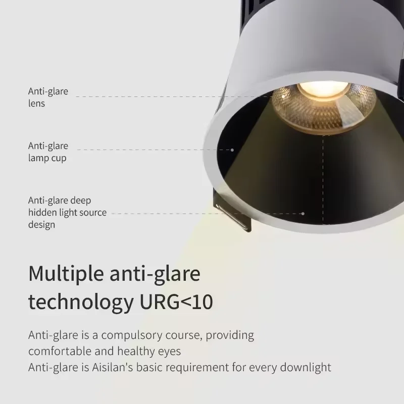 LED راحة النازل الأسود الأضواء الحديثة داخلي المضادة للوهج CRI97 الألومنيوم ضوء السقف لغرفة المعيشة غرفة نوم